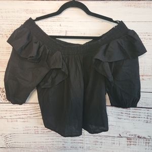 Hyfve L Bubble sleve Peasant crop top NWTS